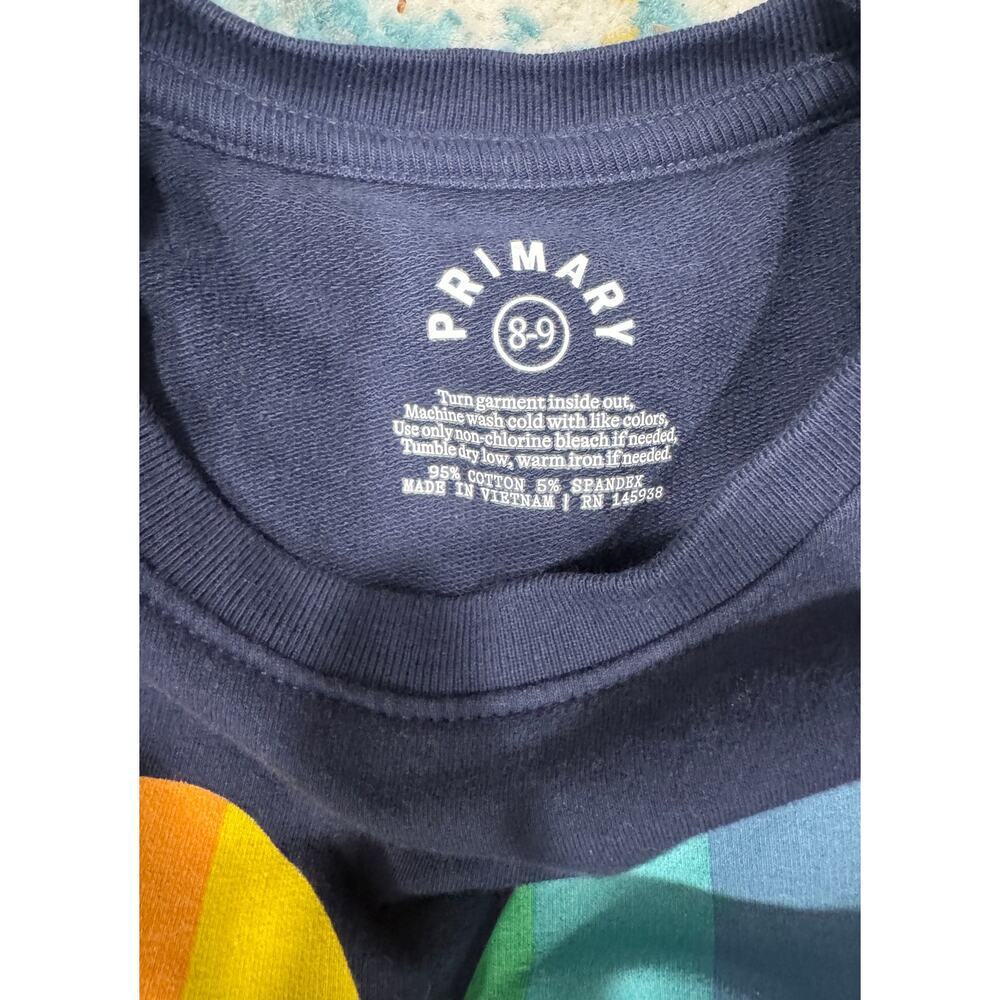 PRIMARY Cotton Lightweight Sweatshirt Rainbow Heart Size Kids 8-9 - Picture 2 of 2
